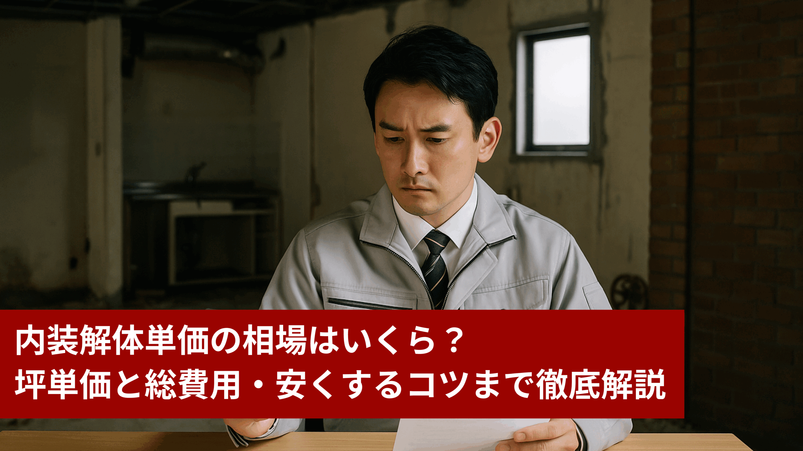 内装解体単価の相場はいくら？坪単価と総費用・安くするコツまで徹底解説！